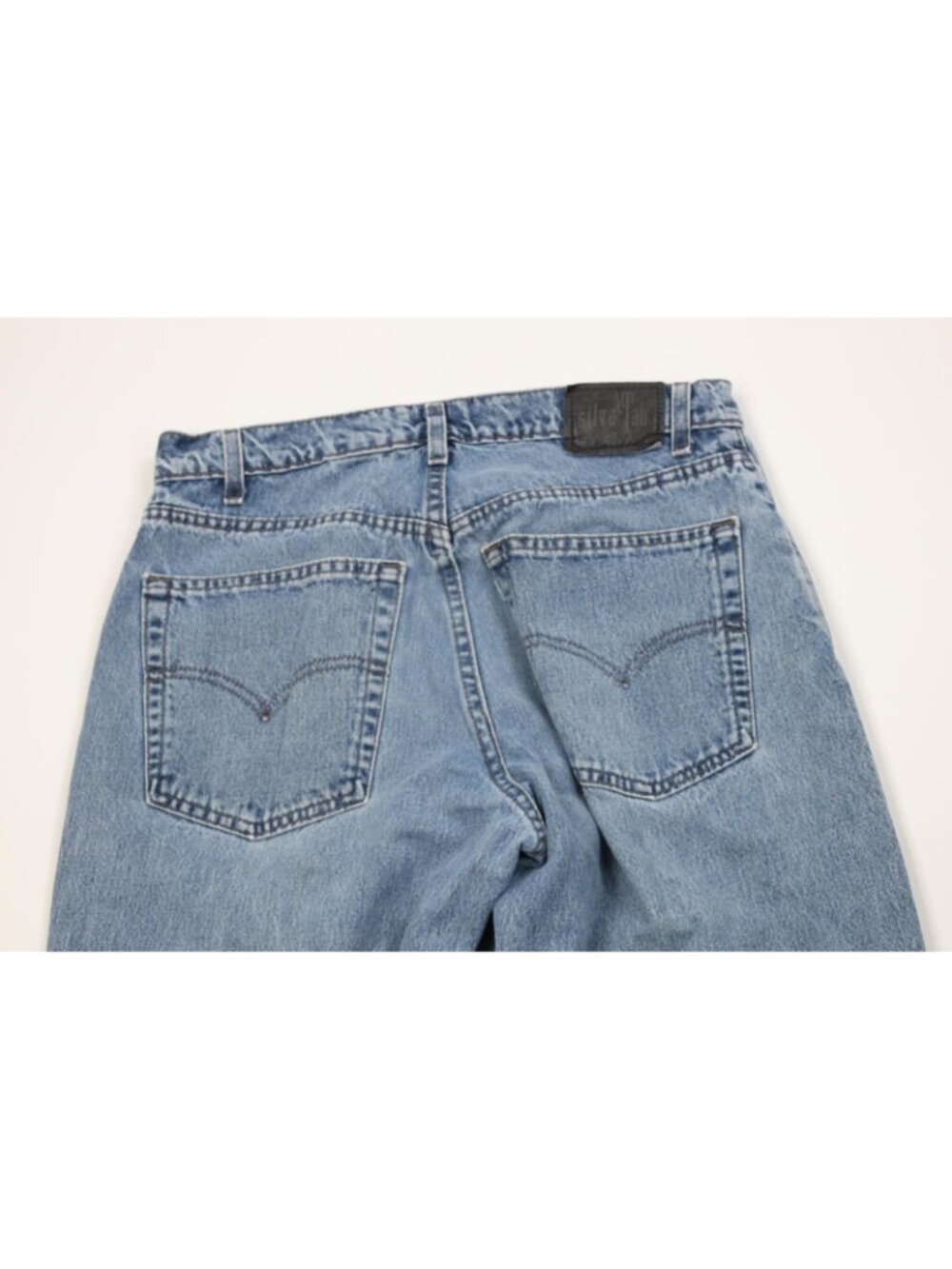 Vintage 90s Levis Silvertab Mens 33x32 Faded Baggy Fit Denim Jeans Blue USA - Picture 10 of 14